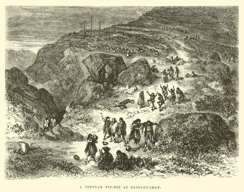 Népszerű piknik Sacsayhuamanban alkotó: Edouard Riou