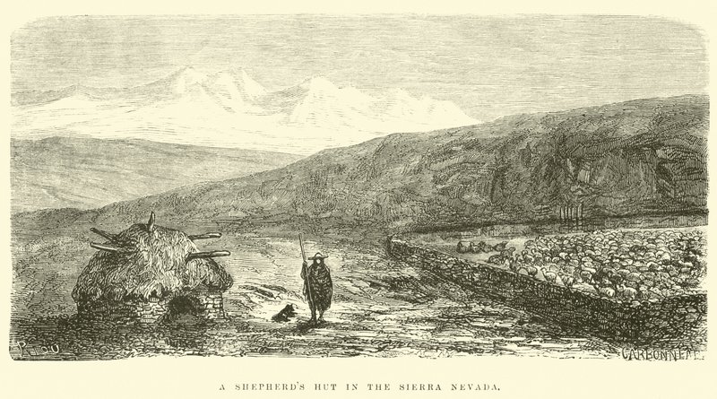 Egy pásztorkunyhó Sierra Nevadában alkotó: Edouard Riou