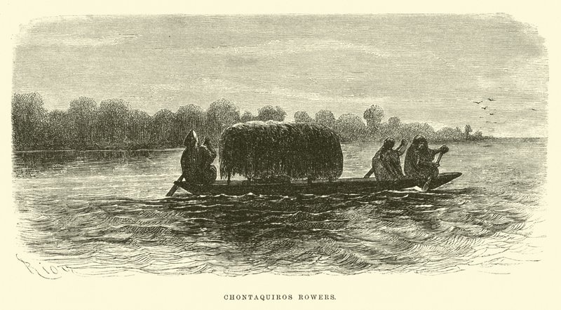 Chontaquiros evezősök alkotó: Edouard Riou