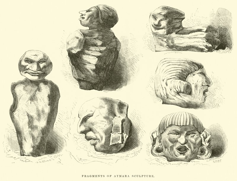 Aymara szobor töredékei alkotó: Edouard Riou
