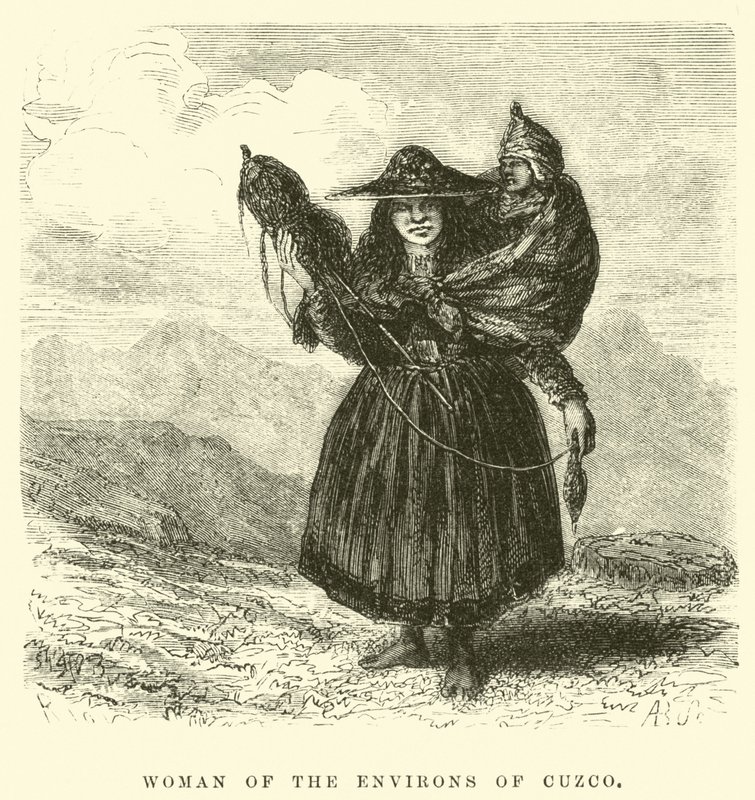 Cuzco környéki nő alkotó: Edouard Riou
