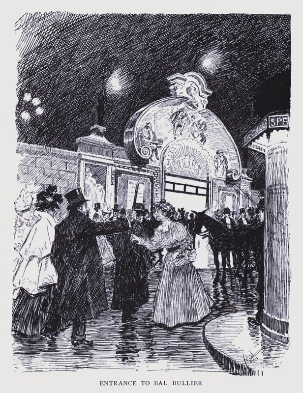 Bohém Párizs: Bullier (litográfia) alkotó: Edouard Alfred (1875 1954) Cucuel