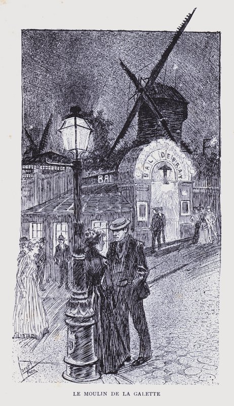 Bohém Párizs: Le Moulin de la Galette (litográfia) alkotó: Edouard Alfred (1875 1954) Cucuel
