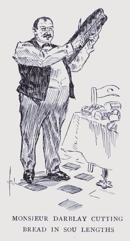 Bohém Párizs: Darblay úr kenyeret vág (lithó) alkotó: Edouard Alfred (1875 1954) Cucuel