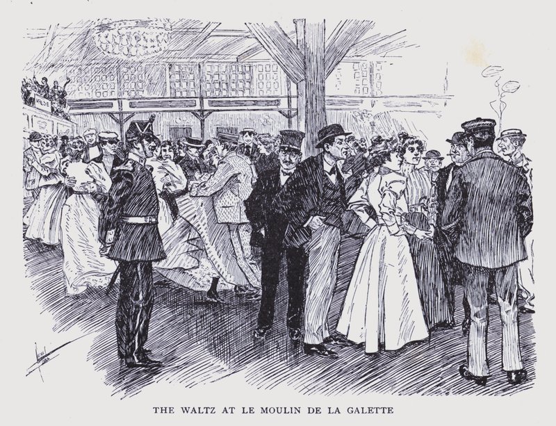 Bohém Párizs: Le Moulin de la Galette keringője (litho) alkotó: Edouard Alfred (1875 1954) Cucuel