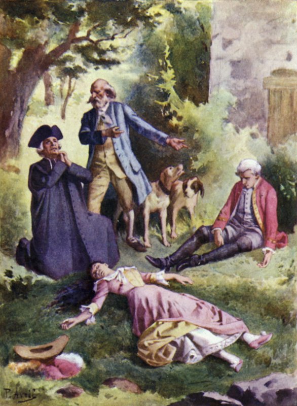 Halott, halott! mondta Patience, És ott a gyilkos!. Illusztráció a Mauprat számára, George Sand alkotó: Edouard Henri Avril