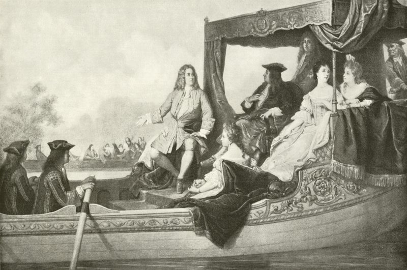 Händel folyóversenye I. György számára (mélynyomás) alkotó: Edouard Jean Conrad Hamman