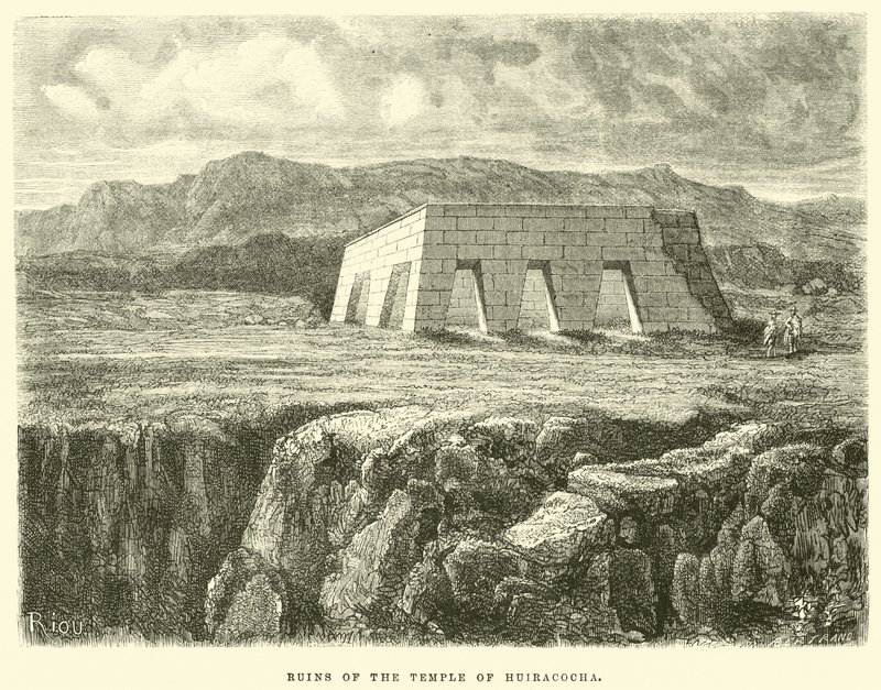A Huiracocha templom romjai alkotó: Edouard Riou