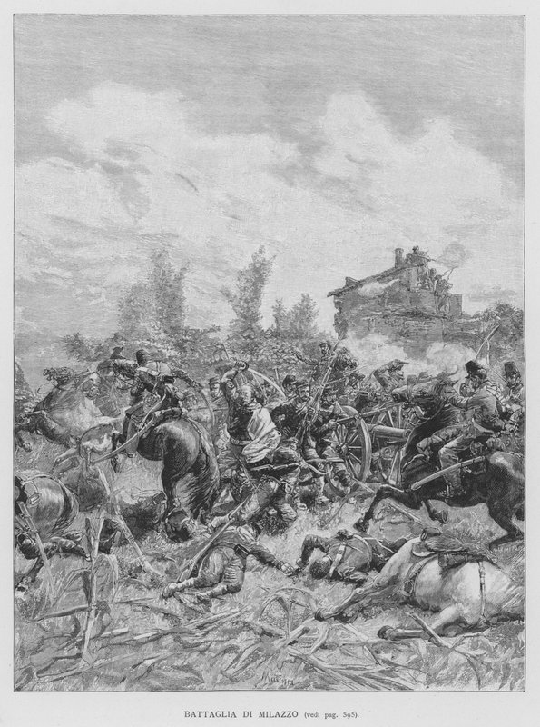 Milazzói csata (metszet) alkotó: Edouardo Matania