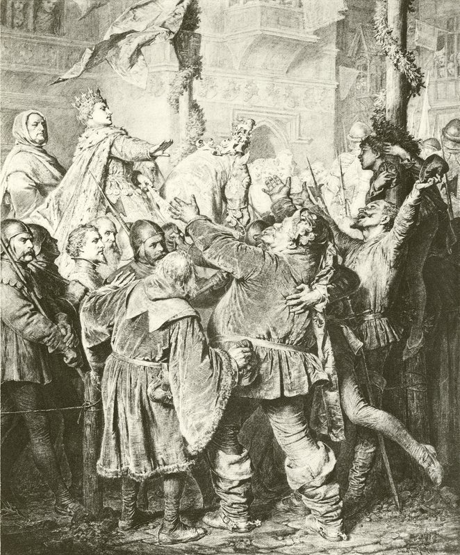 Henry V elutasítja Falstaffot (mélynyomás) alkotó: Eduard von Grutzner
