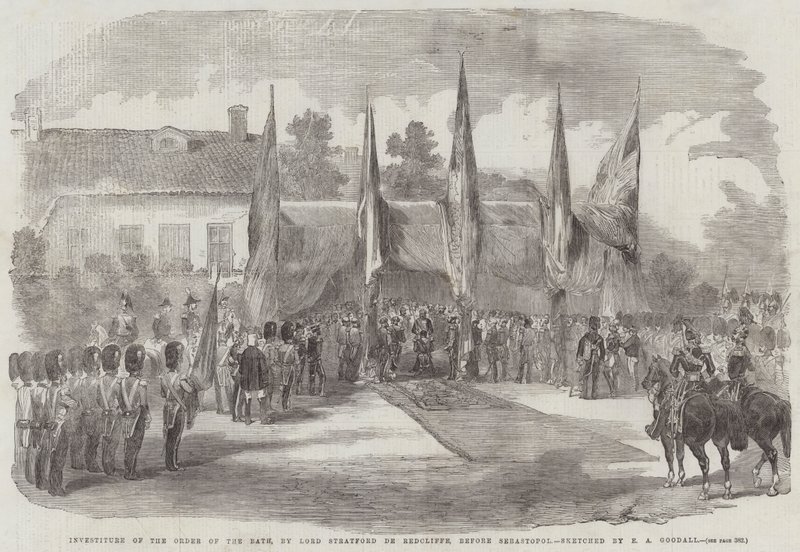 Lord Stratford de Redcliffe beavatása a Bath-rendbe, Sebastopol előtt alkotó: Edward Angelo Goodall