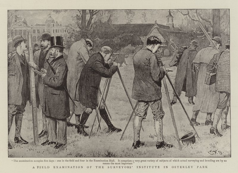 Az Osterley Parkban található földmérő intézet helyszíni vizsgálata alkotó: Edward Frederick Brewtnall