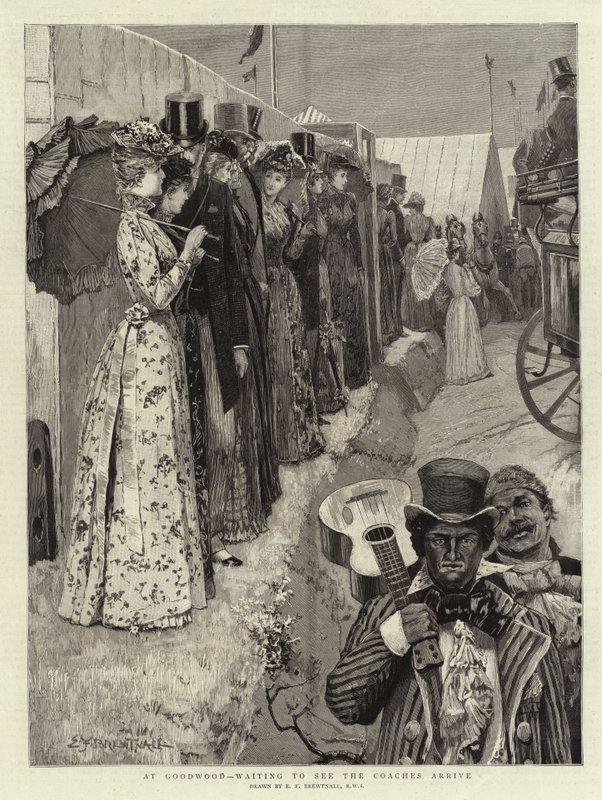 Goodwoodban, várva az autóbuszok érkezését alkotó: Edward Frederick Brewtnall