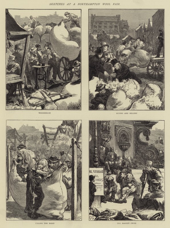 Vázlatok egy northamptoni gyapjúvásáron alkotó: Edward John Gregory
