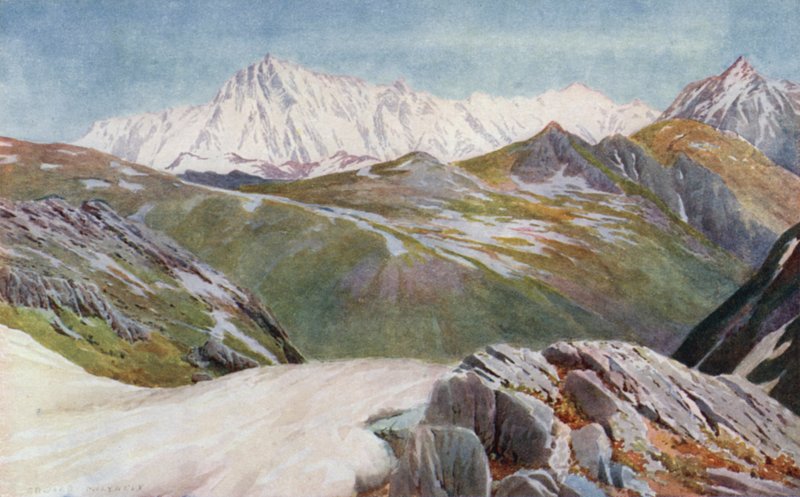 Távoli kilátás Nanga Parbatra, a Kamri-hágóról alkotó: Edward Mary Joseph Molyneux