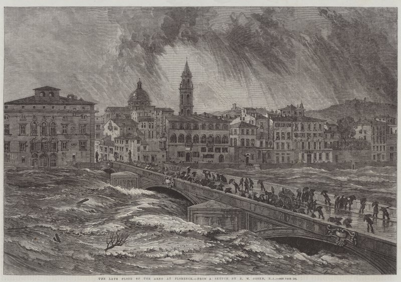 Az Arno késői áradása Firenzében alkotó: Edward William Cooke