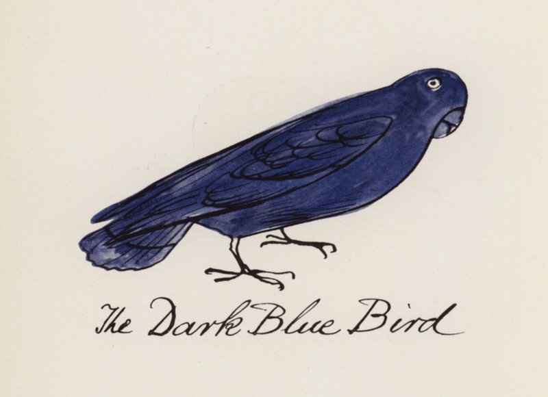 Edward Lear, A madárkönyv: A sötétkék madár (színes litho) alkotó: Edward (after) Lear