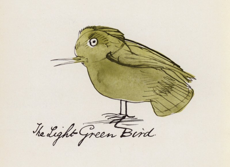 Edward Lear, A madárkönyv: A világoszöld madár (színes litho) alkotó: Edward (after) Lear