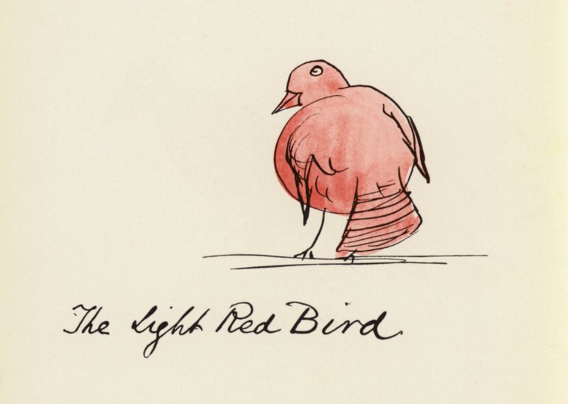 Edward Lear, A madárkönyv: A világospiros madár (színes litho) alkotó: Edward (after) Lear