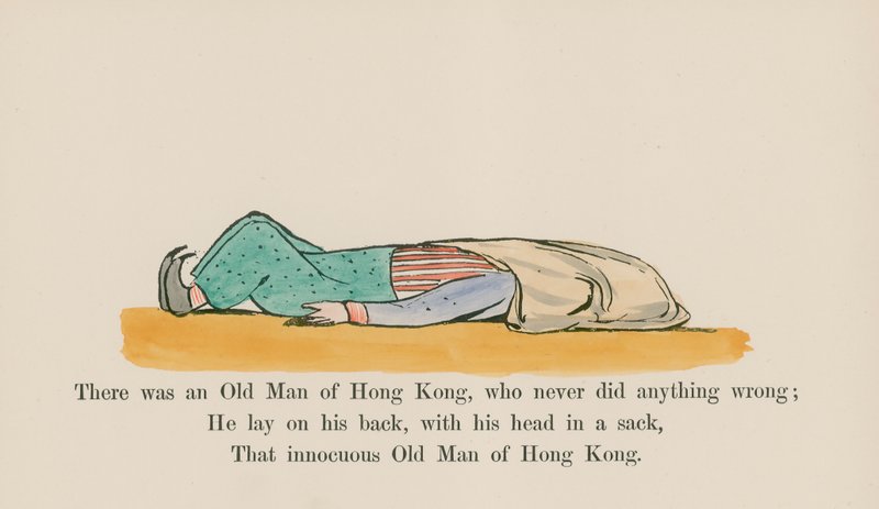 Volt egy hongkongi öregember, aki soha nem csinált semmi rosszat (színes metszet) alkotó: Edward (after) Lear