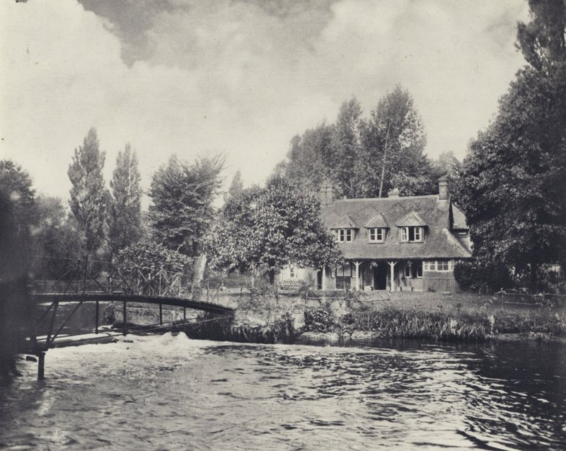 Thorney Weir halászház (fekete-fehér fotó) alkotó: Edward Alfred Barton