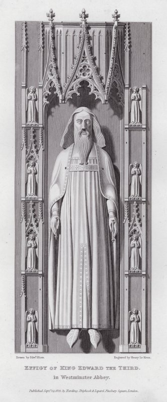 Harmadik Edward király képmása a Westminster Abbeyben (metszet) alkotó: Edward Blore