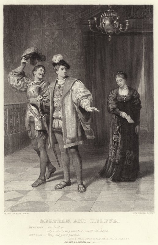 Bertram és Helena, Minden rendben, ami jól végződik, II. felvonás, V. jelenet alkotó: Edward Burne Jones