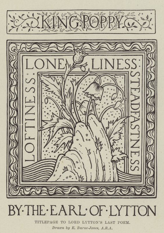 Lord Lytton utolsó versének címlapja alkotó: Edward Burne Jones