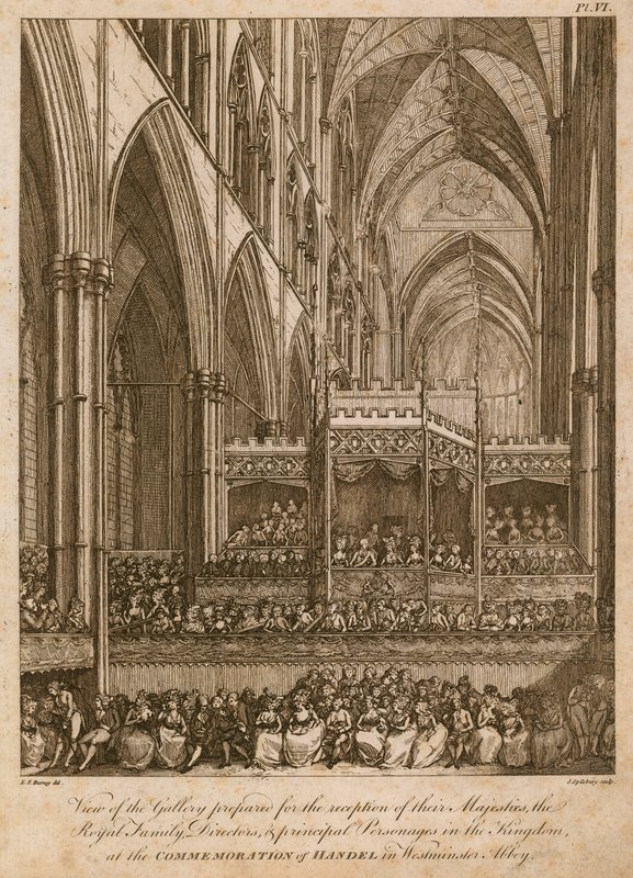 Händel megemlékezés, Westminster apátság, London alkotó: Edward Dayes