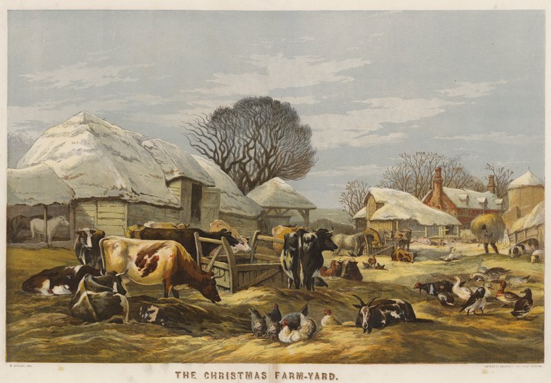 A karácsonyi tanyaudvar (chromolitho) alkotó: Edward Duncan