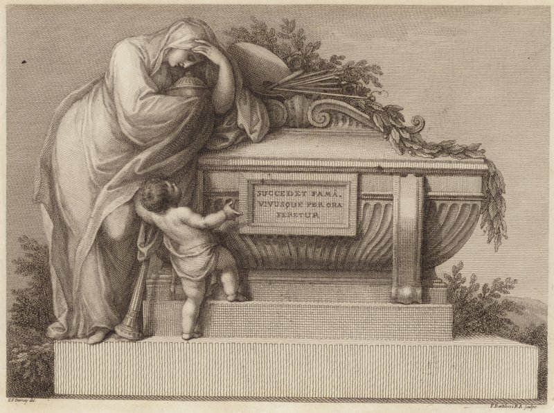 Sir Joshua Reynolds temetési jegye alkotó: Edward Francis Burney