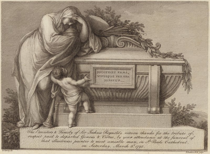 Sir Joshua Reynolds temetési jegye alkotó: Edward Francis Burney