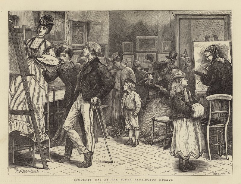 Diáknap a South Kensington Múzeumban alkotó: Edward Frederick Brewtnall