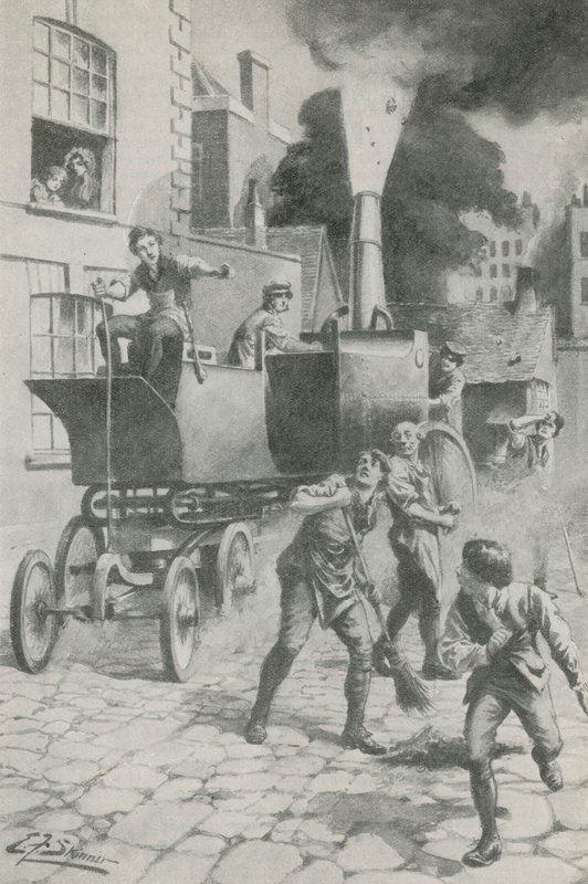 Gurney és csodálatos motorja (litográfia) alkotó: Edward Frederick Skinner