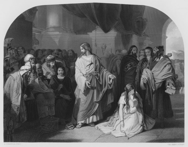 Menj, és ne vétkezz többé, a Királyi Gyűjteményben található képről (metszet). alkotó: Edward Henry (after) Corbould