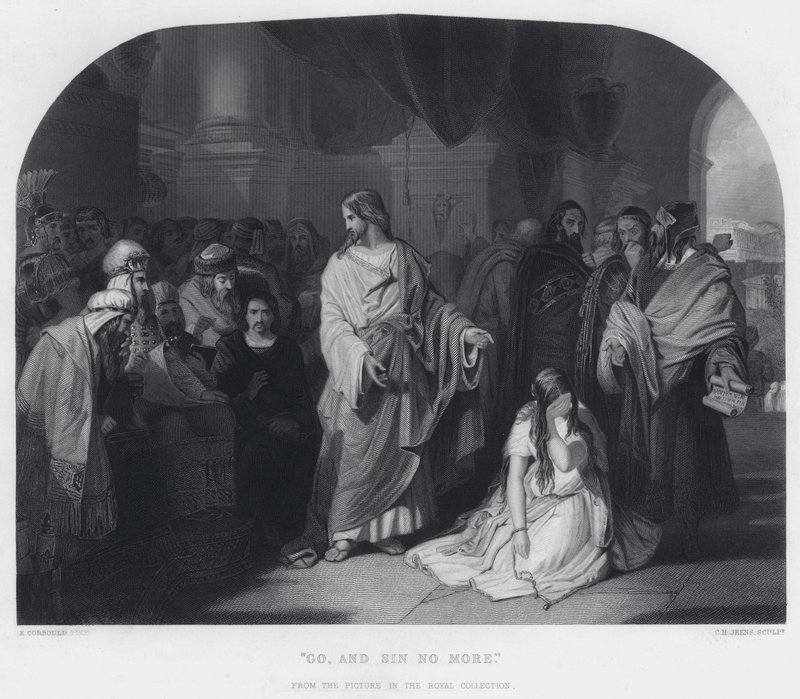 "Menj, és ne vétkezz többé" (metszet) alkotó: Edward Henry (after) Corbould