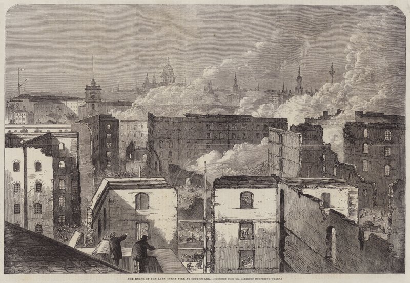 A késői nagy tűzvész romjai Southwarkban alkotó: Edward Hull
