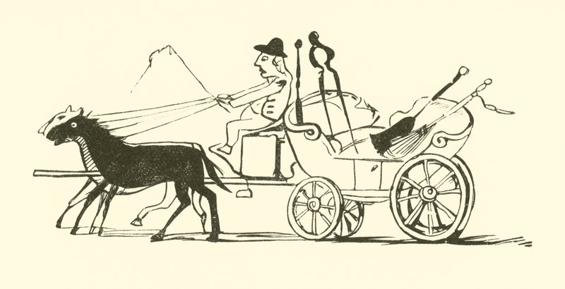 A seprű, a lapát, a póker és a fogó (metszet) alkotó: Edward Lear