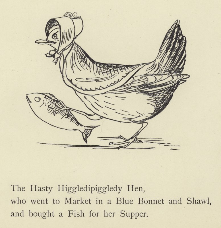 A sietős Higgledipiggledy tyúk alkotó: Edward Lear