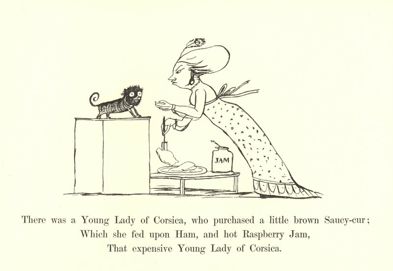 Volt egy korzikai fiatal hölgy, aki vett egy kis barna Saucy-curt alkotó: Edward Lear
