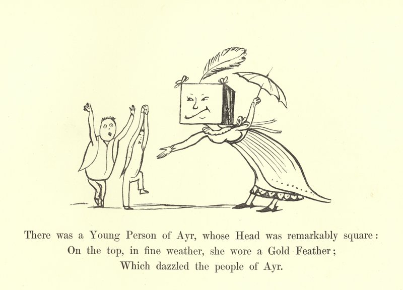 Volt egy fiatal Ayrben, akinek a feje rendkívül szögletes volt alkotó: Edward Lear