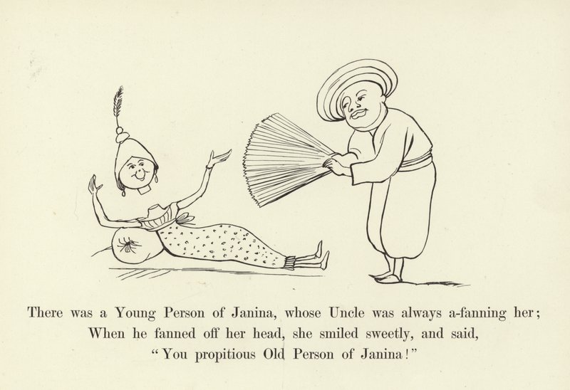 Janinának volt egy fiatalembere, akinek nagybátyja mindig rajongott érte alkotó: Edward Lear