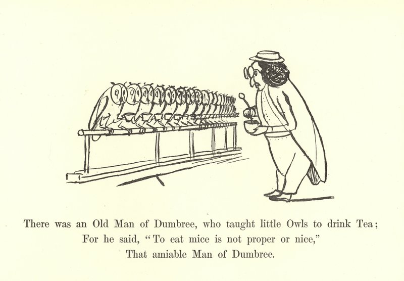 Volt egy Dumbree-i Öreg, aki megtanította a kis baglyokat teát inni alkotó: Edward Lear