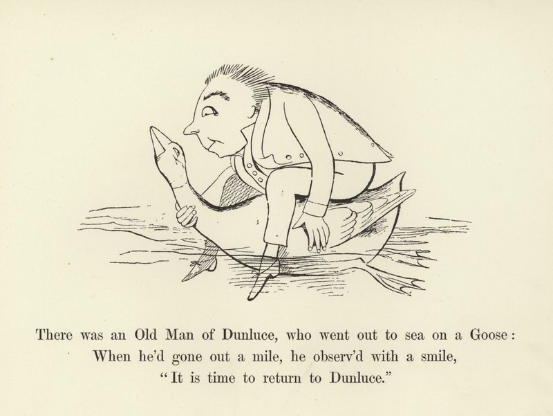 Volt egy dunlucei öregember, aki libán ment ki a tengerre alkotó: Edward Lear