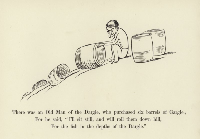 Volt egy Dargle Öreg, aki vett hat hordó gargle-t alkotó: Edward Lear
