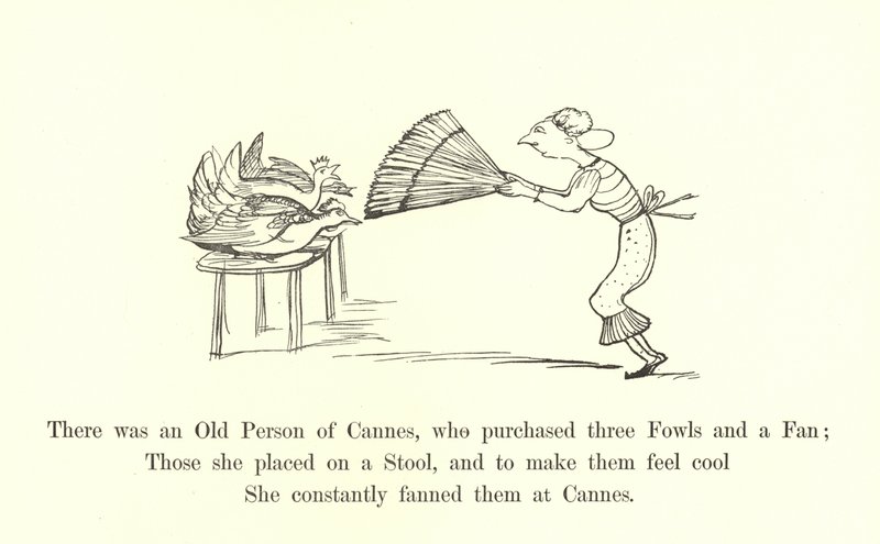 Volt egy régi cannes-i ember, aki vásárolt három baromfit és egy rajongót alkotó: Edward Lear