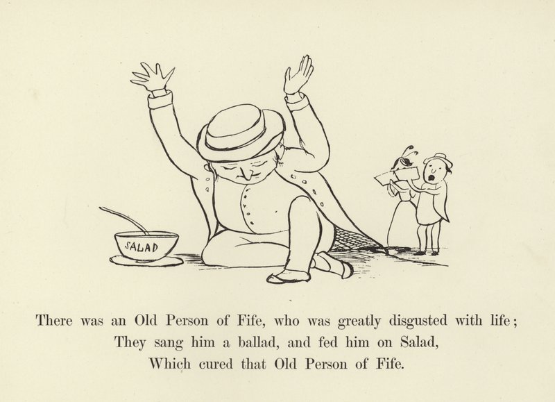 Volt egy fifei öregember, aki nagyon megundorodott az élettől. alkotó: Edward Lear