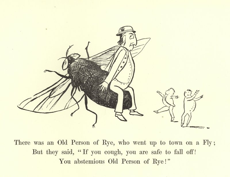 Volt egy Rozsos Öreg, aki egy légyen ment fel a városba alkotó: Edward Lear