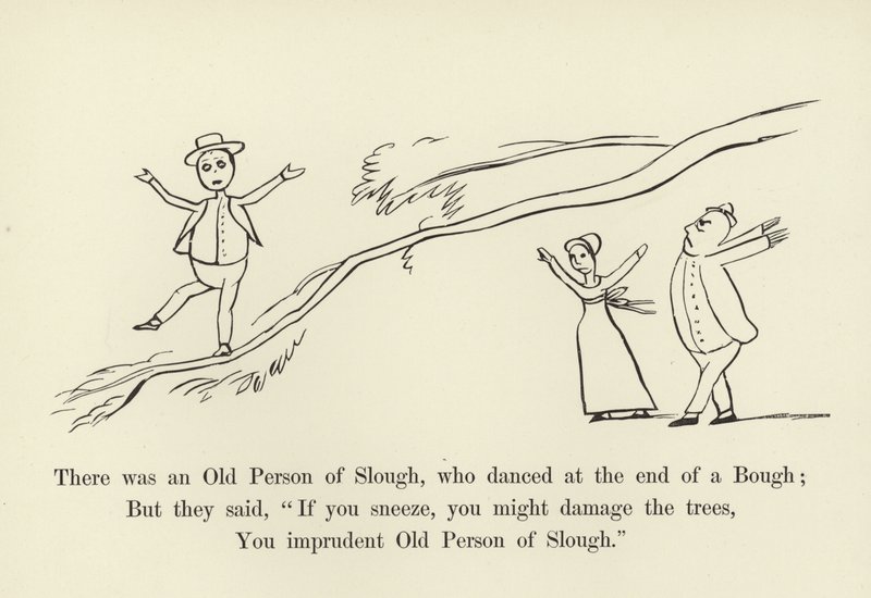 Volt Slough öregembere, aki egy ág végén táncolt alkotó: Edward Lear