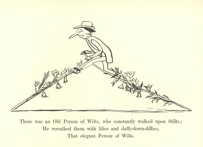 Volt egy Öreg Férfi, aki állandóan gólyalábasokon sétált alkotó: Edward Lear